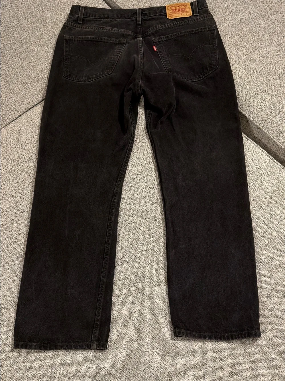 Vintage 1999 Levis 505 Jeans Mens 38x30 Black Faded Denim Made Mexico Straight